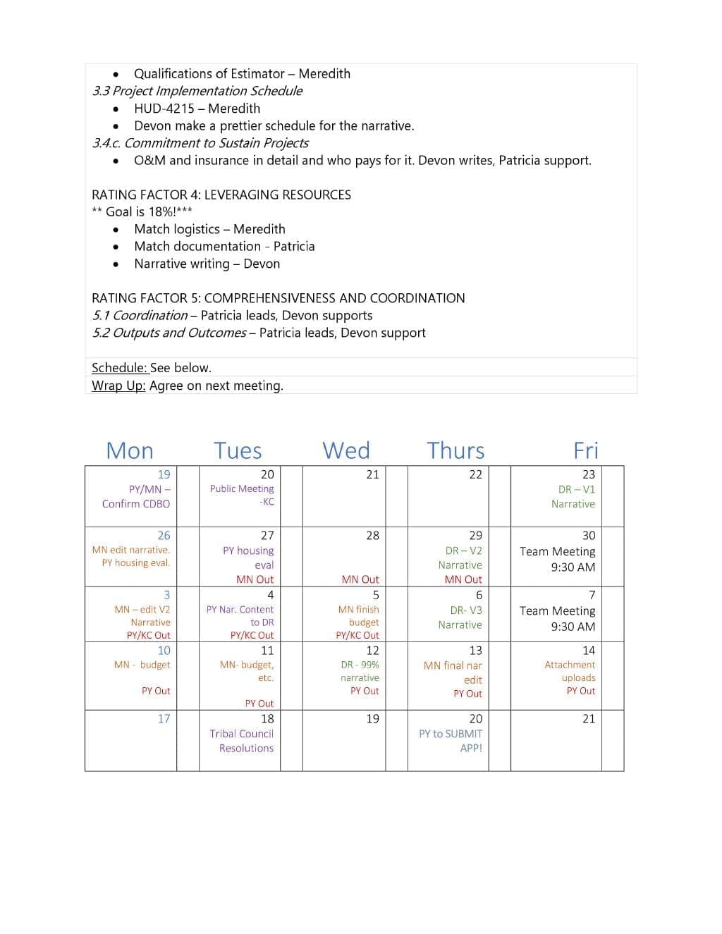 Agenda for grant Kick-off meeting - page 3