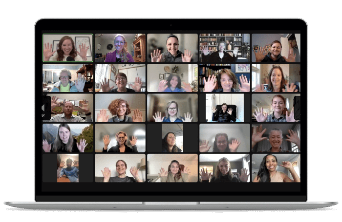 Photo of a group of people on a video call